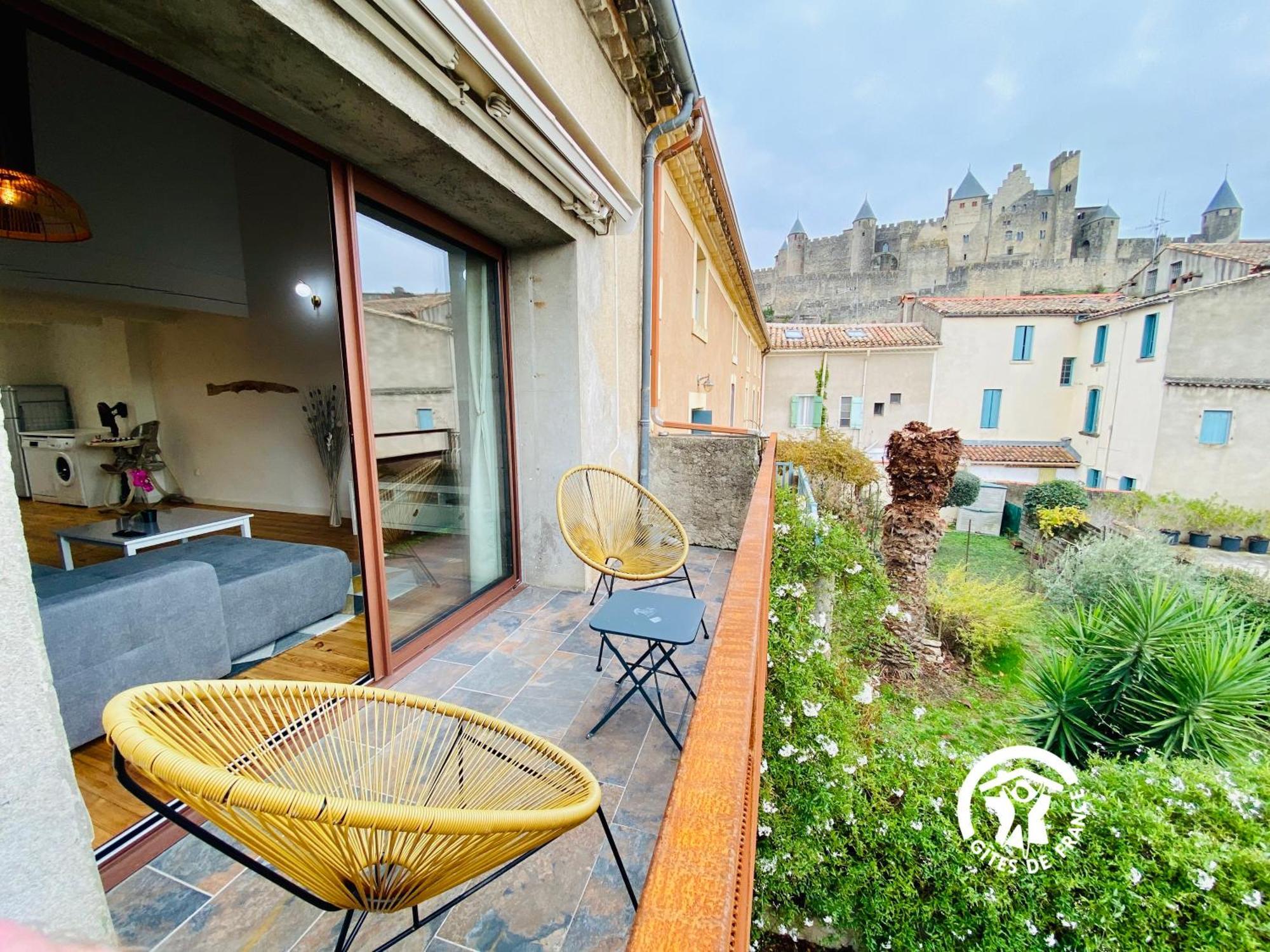 Loft Cocon Climatise - Imprenable Vue Sur Le Chateau Comtal Carcasona Exterior foto
